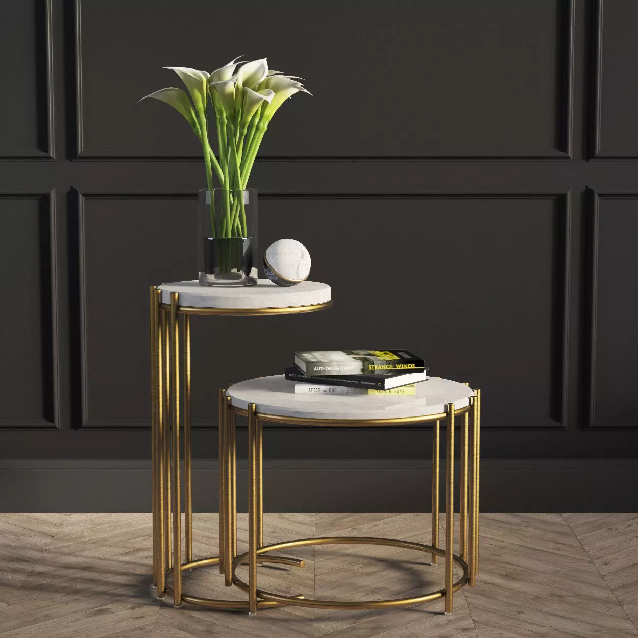 Messina Nesting Side Tables West Elm 3D model_0