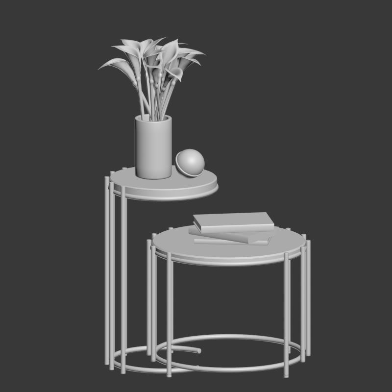 Messina Nesting Side Tables West Elm 3D model_2
