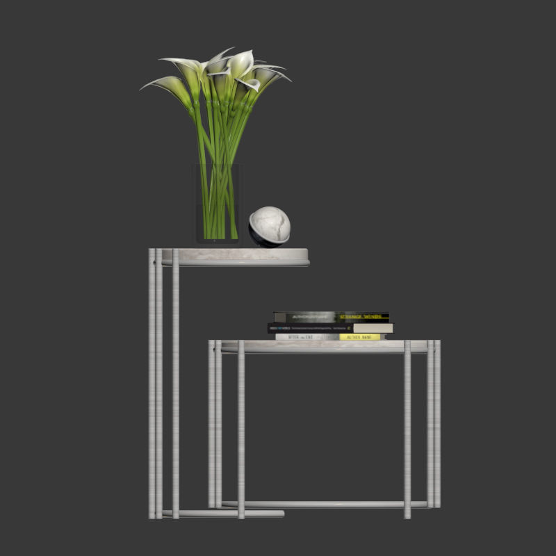 Messina Nesting Side Tables West Elm 3D model_1