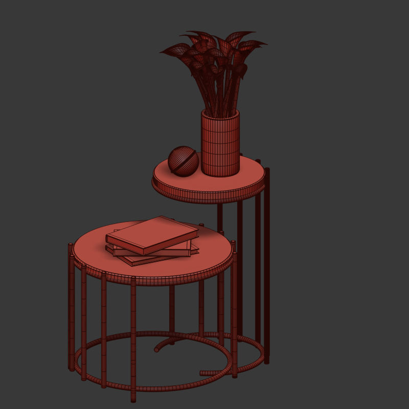 Messina Nesting Side Tables West Elm 3D model_4