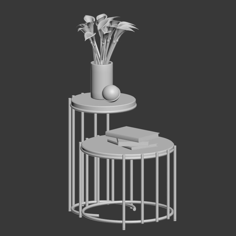 Messina Nesting Side Tables West Elm 3D model_3