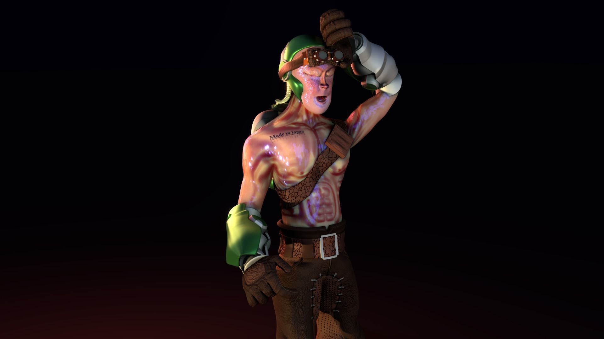 Alien augmented character for Blender version 2 83 1 and later Low-poly 3D model_3