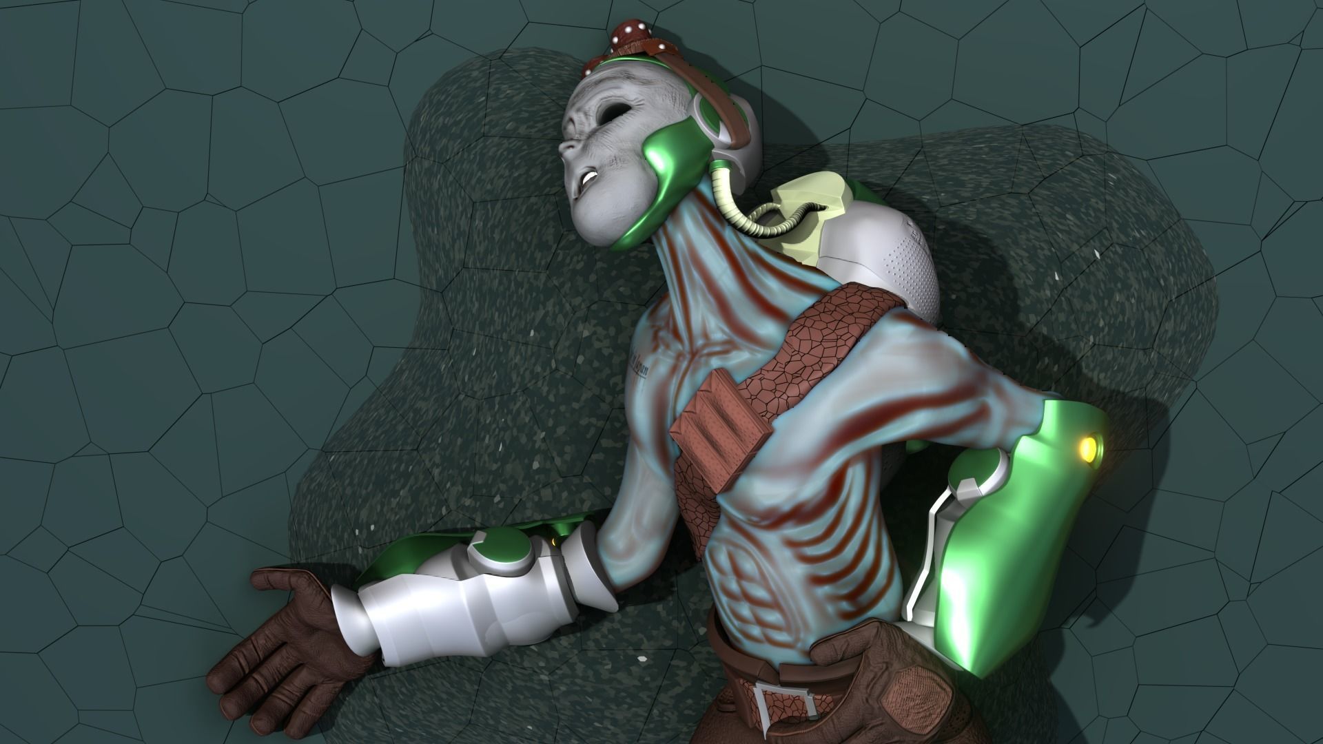 Alien augmented character for Blender version 2 83 1 and later Low-poly 3D model_11