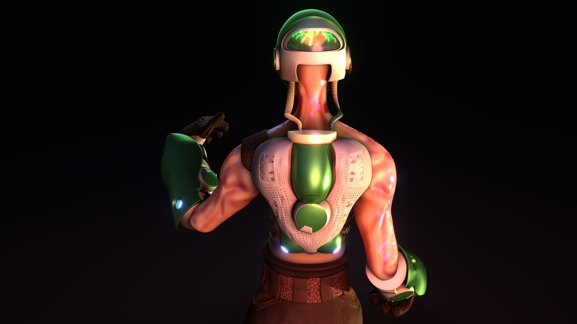 Alien augmented character for Blender version 2 83 1 and later Low-poly 3D model_8