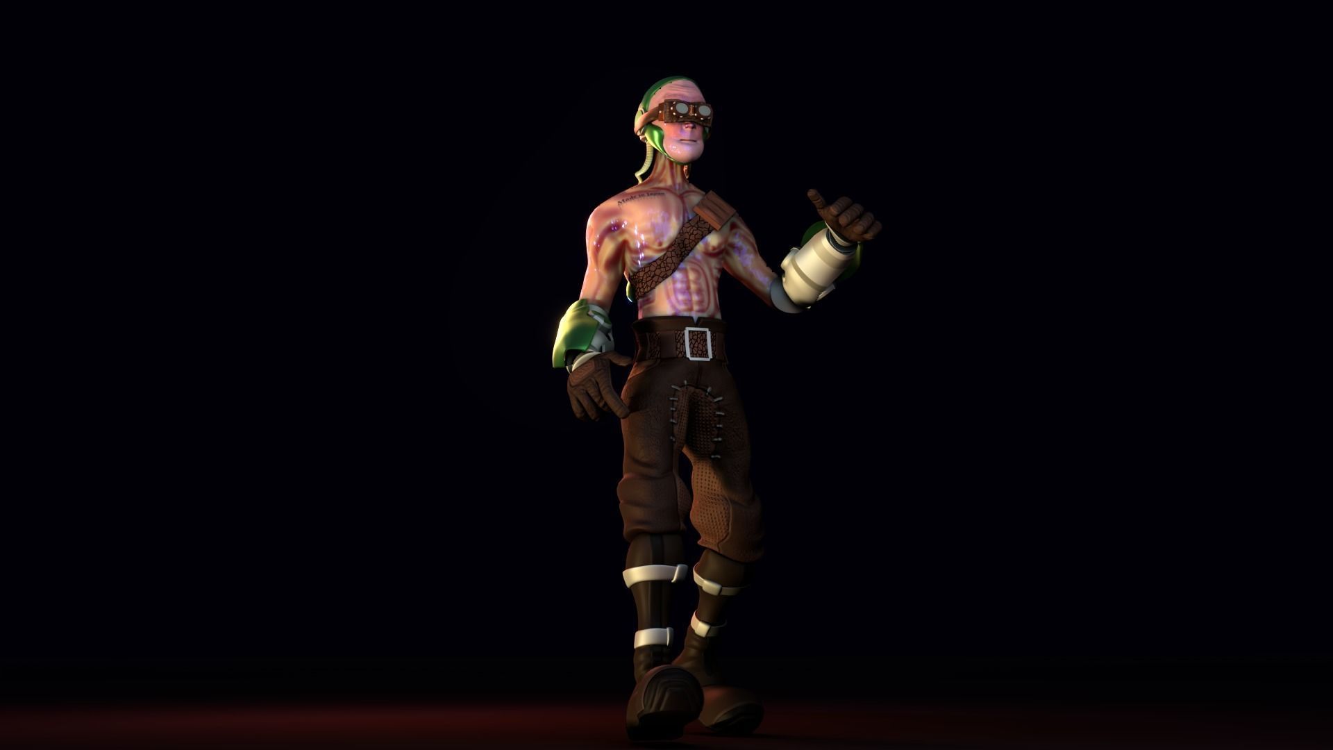 Alien augmented character for Blender version 2 83 1 and later Low-poly 3D model_5