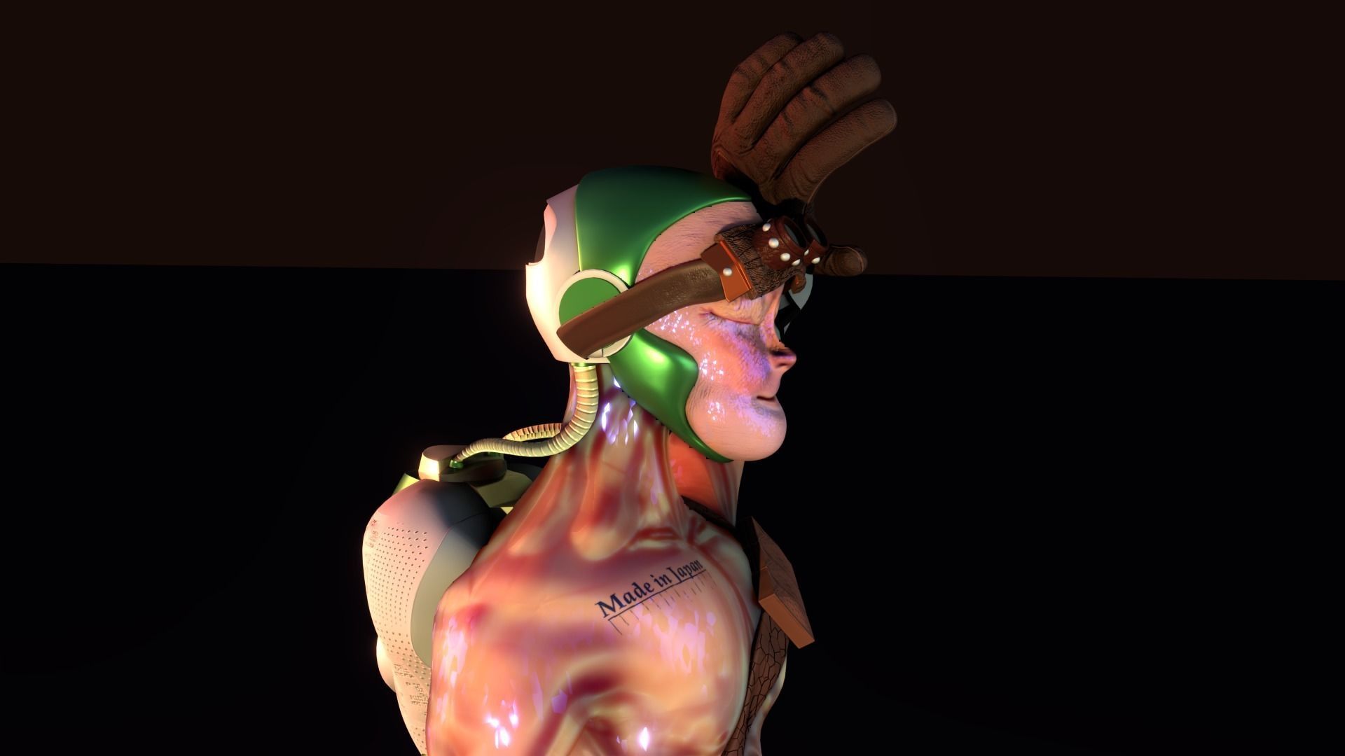 Alien augmented character for Blender version 2 83 1 and later Low-poly 3D model_9