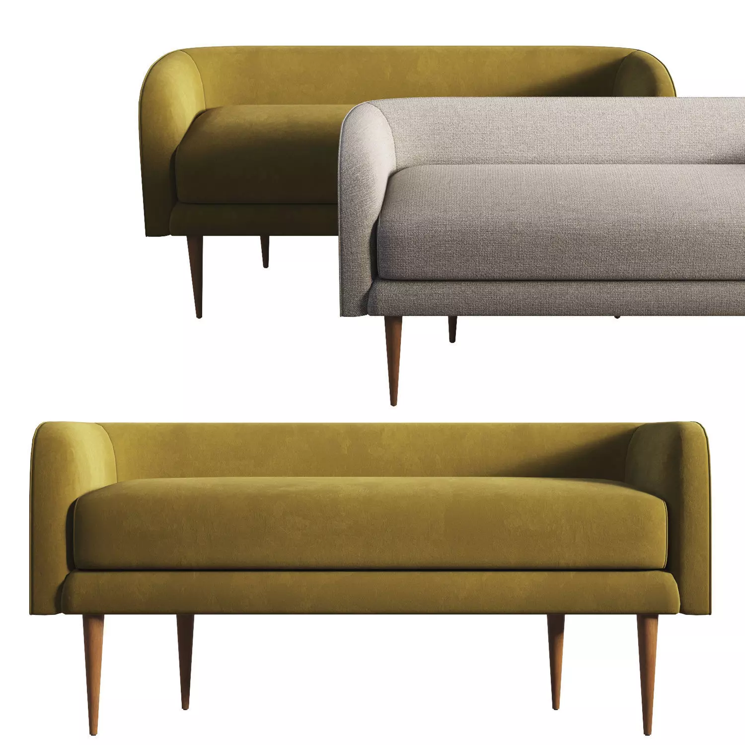 Celine Bench West Elm 3D model_0