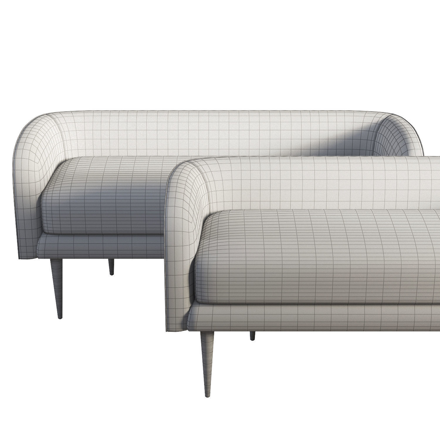 Celine Bench West Elm 3D model_4
