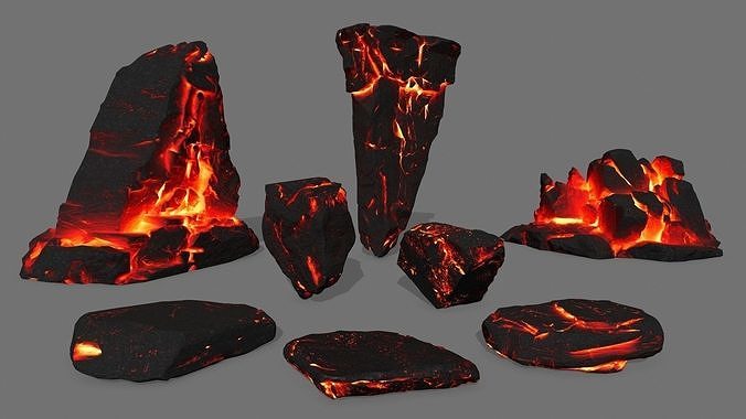 lava rock  Low-poly 3D model