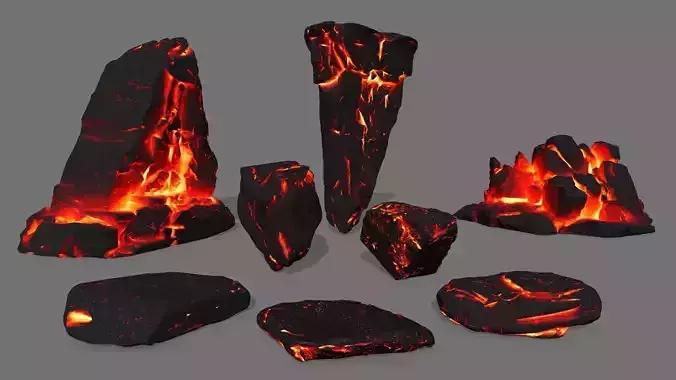 lava rock  Low-poly 3D model