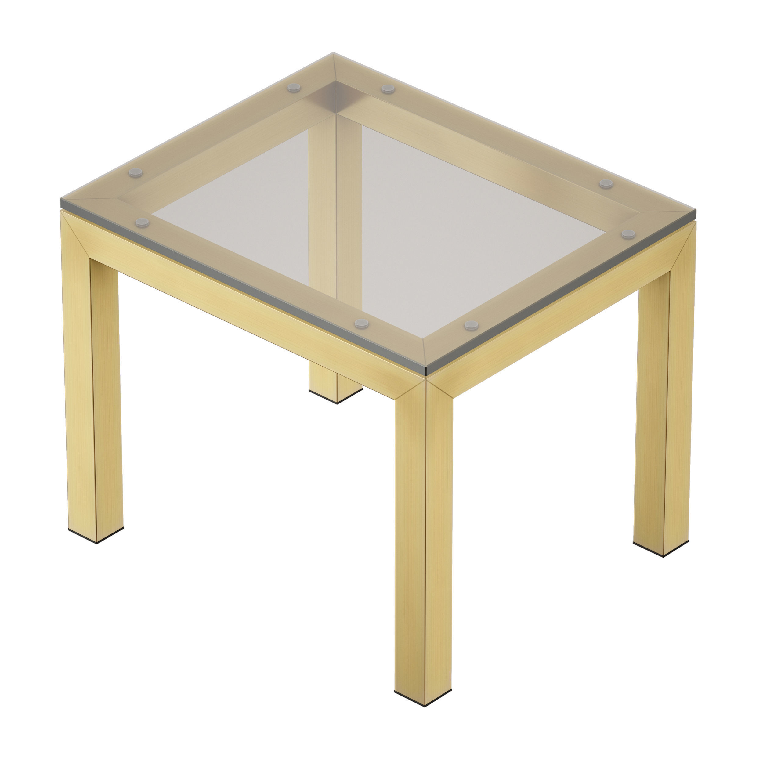 Parsons Clear Glass Top Brass Base End Table Crate and Barrel 3D model_4
