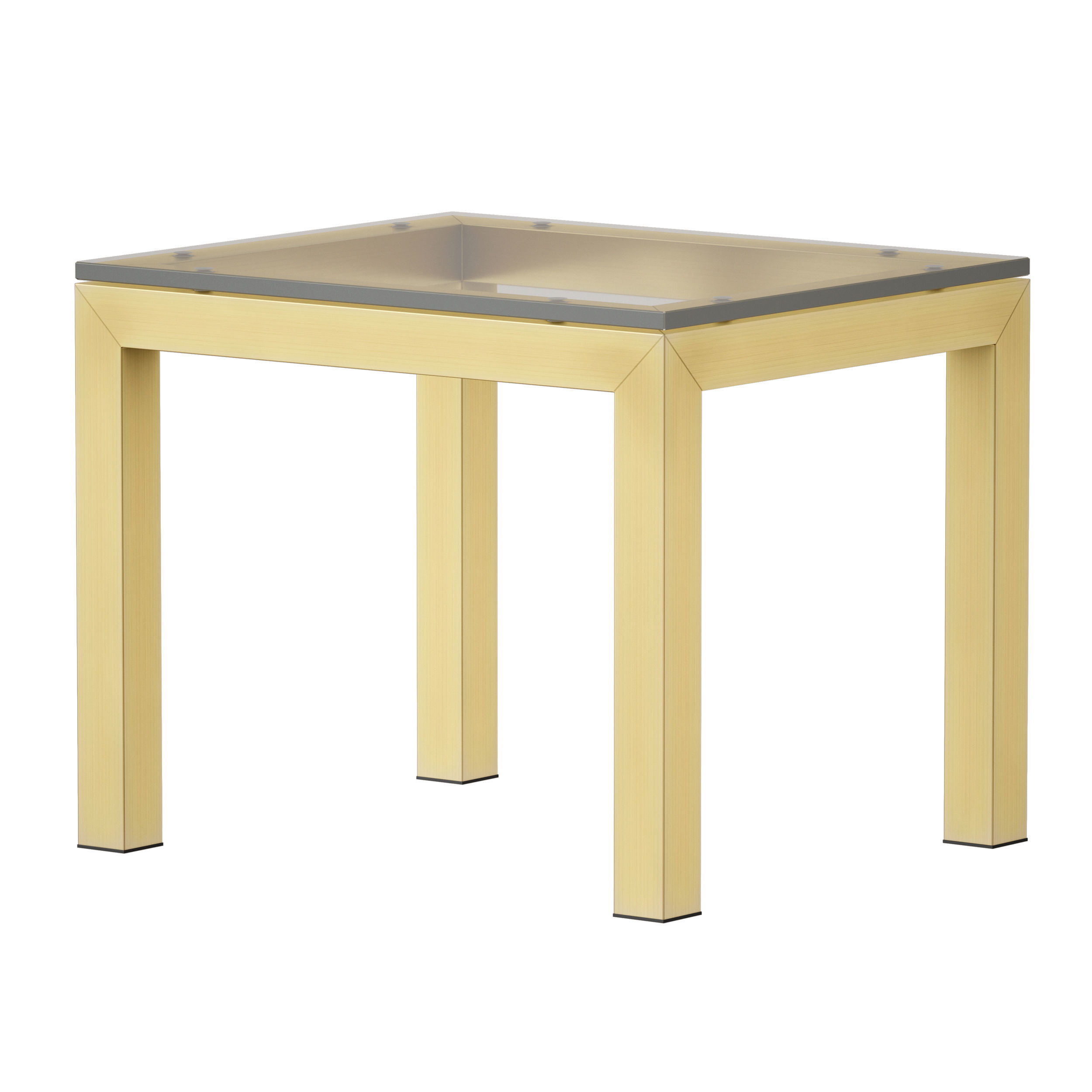 Parsons Clear Glass Top Brass Base End Table Crate and Barrel 3D model_7