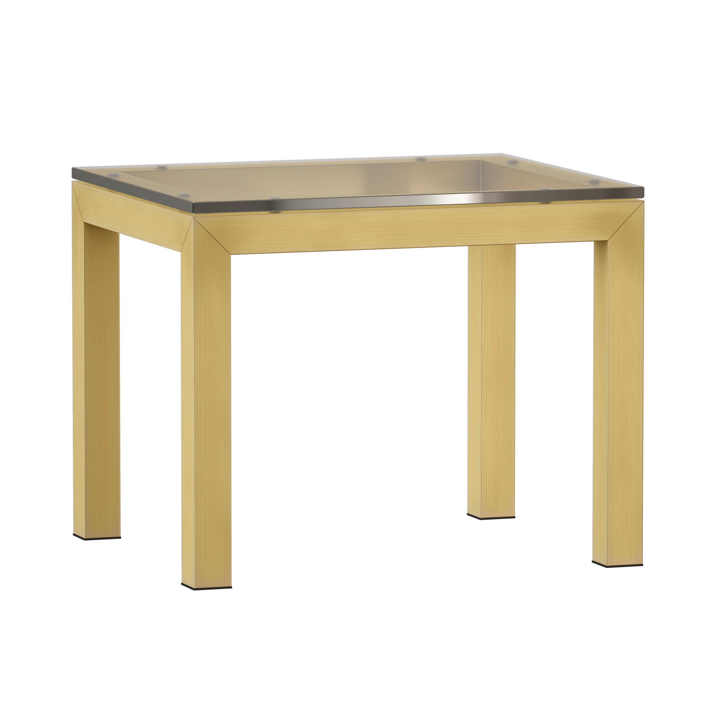 Parsons Clear Glass Top Brass Base End Table Crate and Barrel 3D model_1