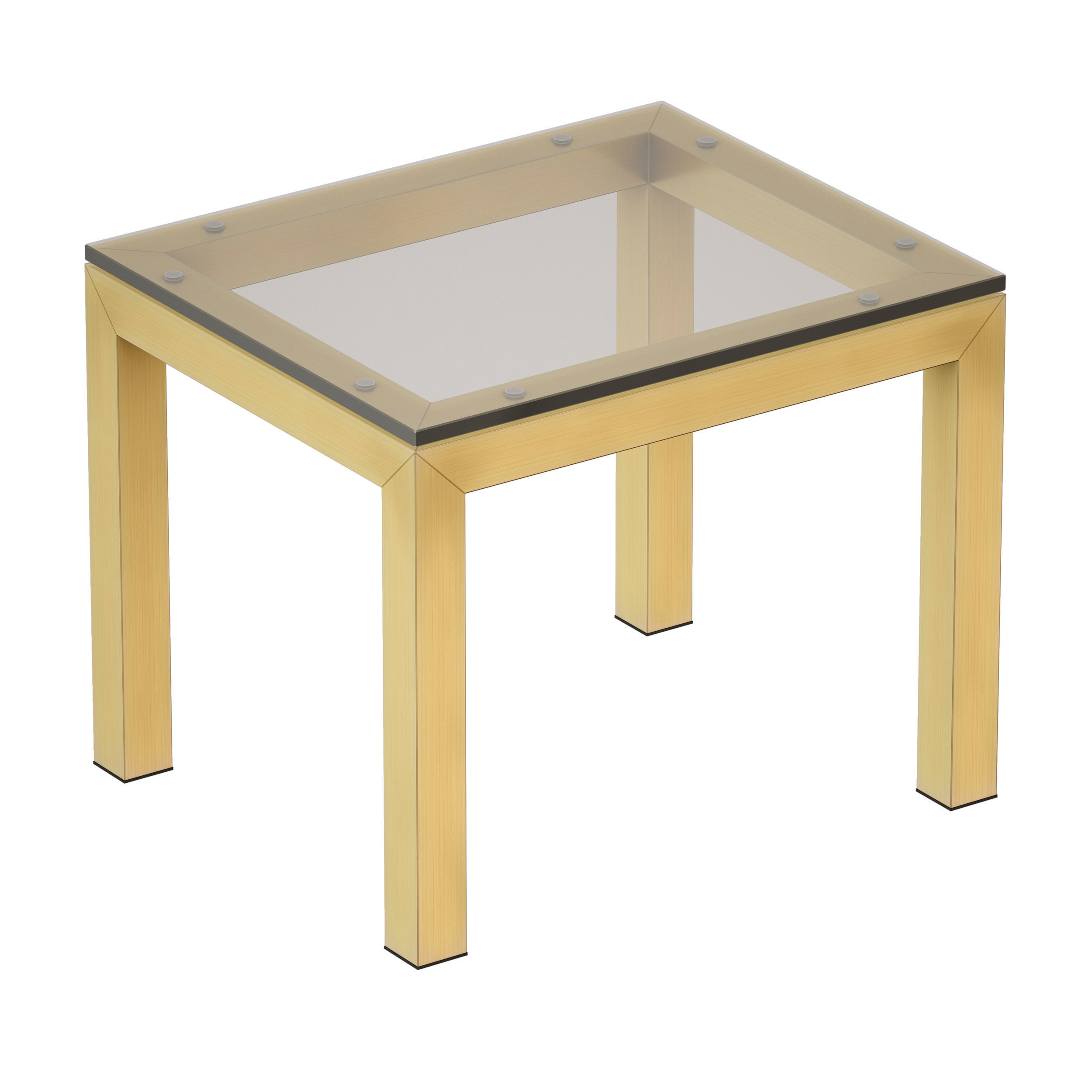Parsons Clear Glass Top Brass Base End Table Crate and Barrel 3D model_5