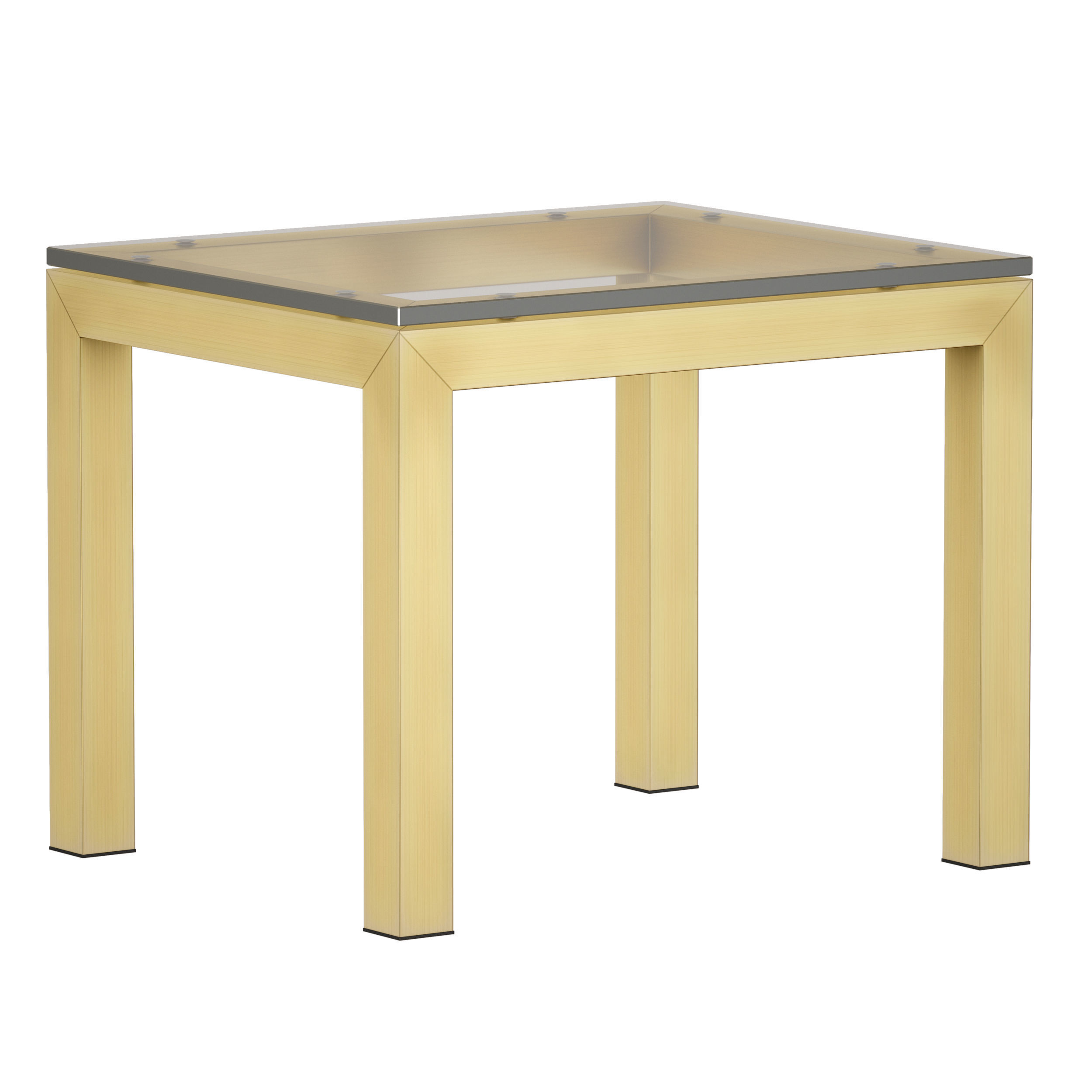 Parsons Clear Glass Top Brass Base End Table Crate and Barrel 3D model_6