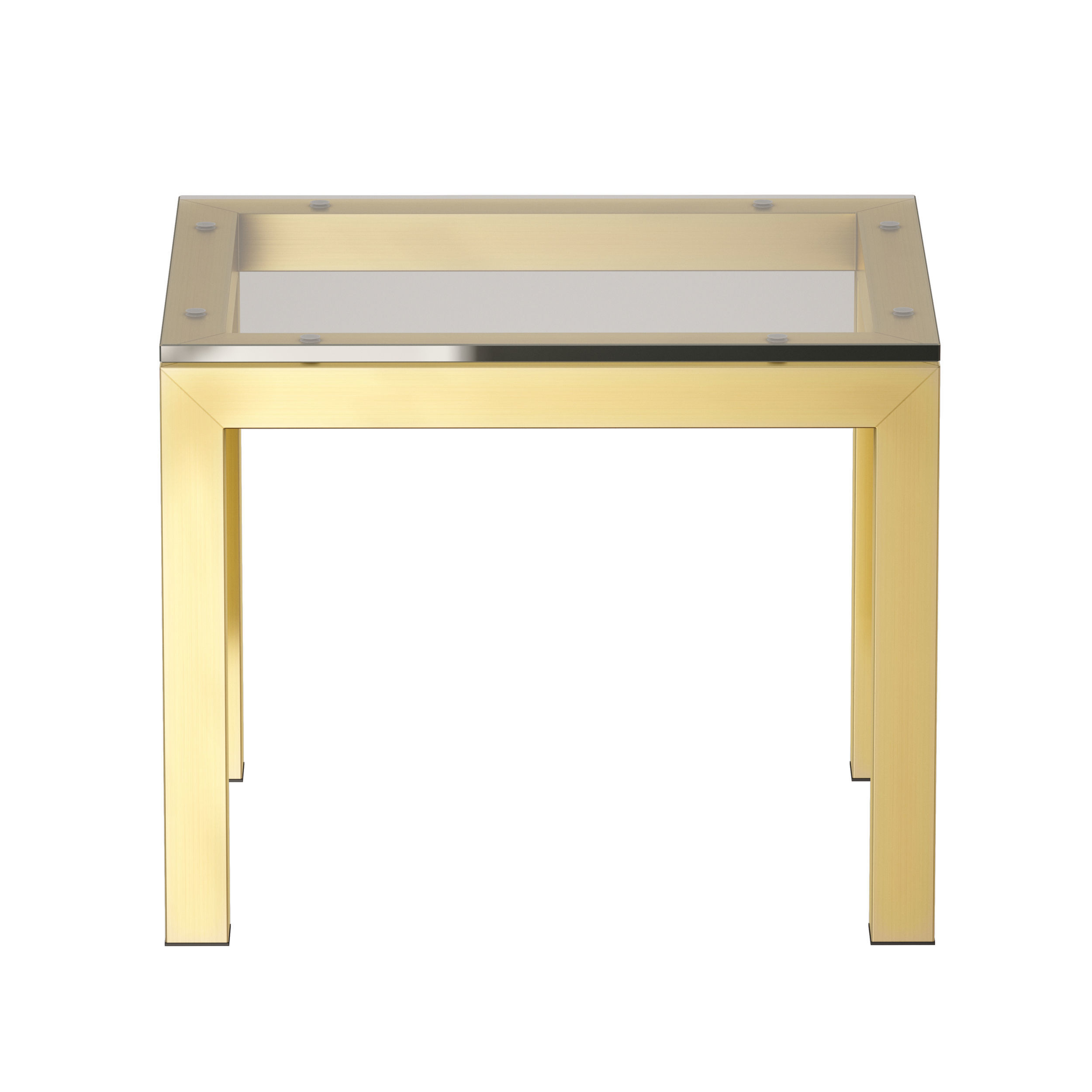 Parsons Clear Glass Top Brass Base End Table Crate and Barrel 3D model_2
