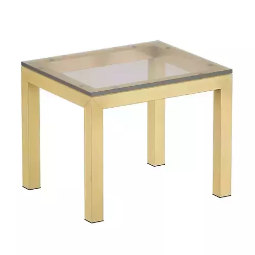 Parsons Clear Glass Top Brass Base End Table Crate and Barrel