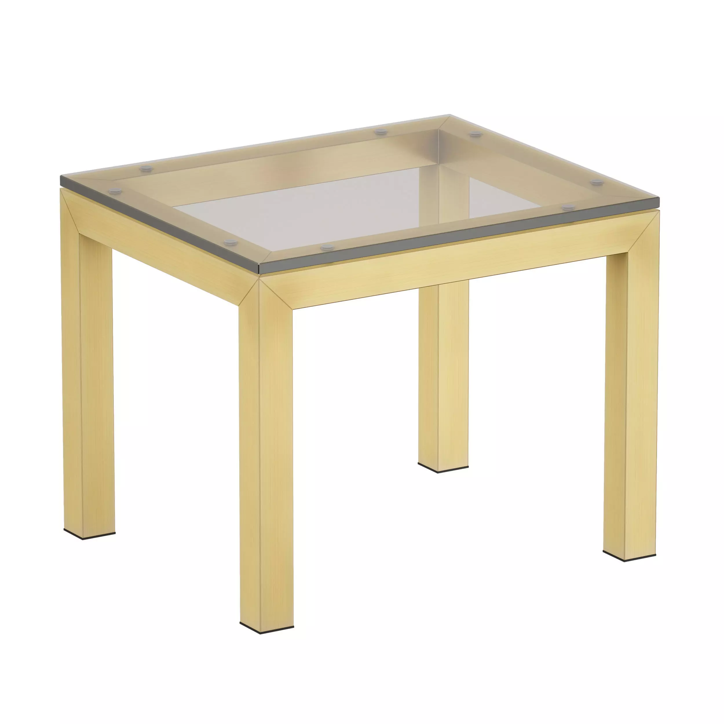 Parsons Clear Glass Top Brass Base End Table Crate and Barrel 3D model_0