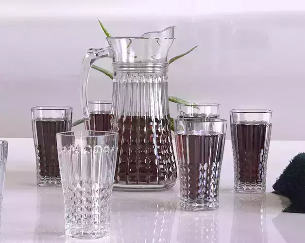 DECORE SET of glasses and pitcher