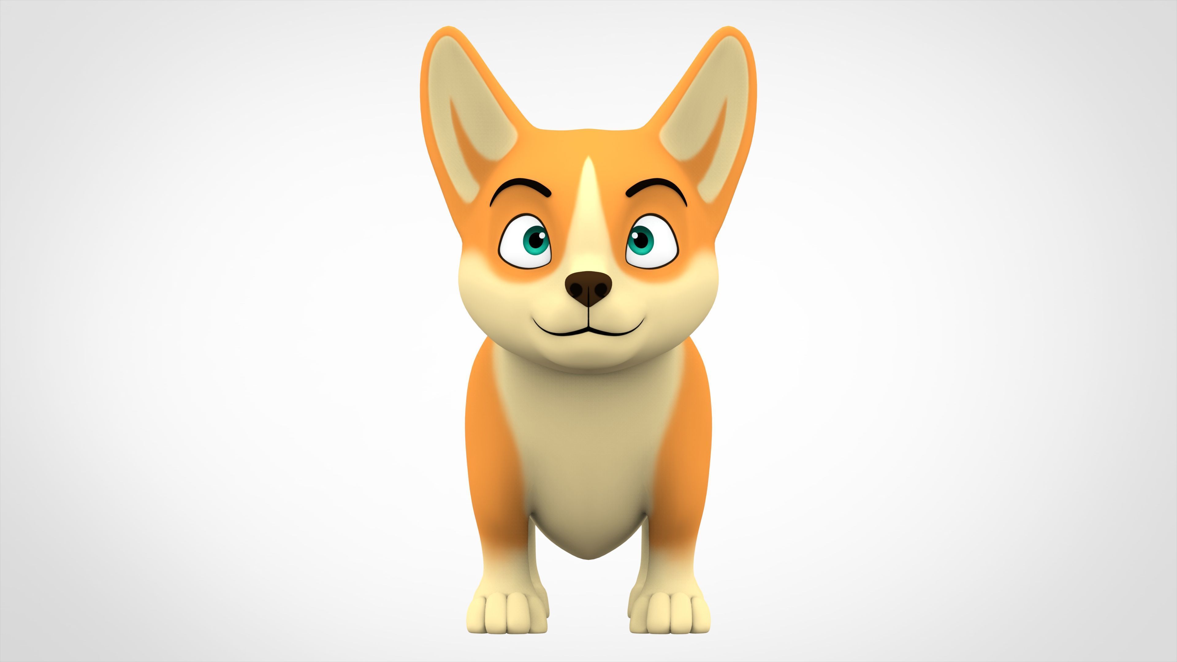 Corgi  Low-poly 3D model_1