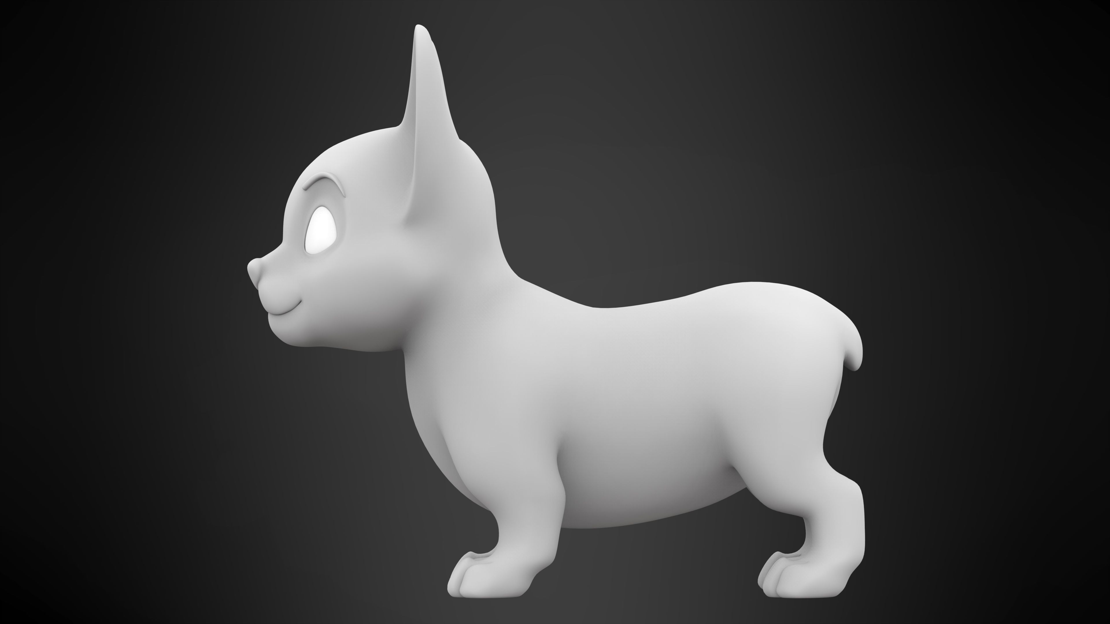 Corgi  Low-poly 3D model_7