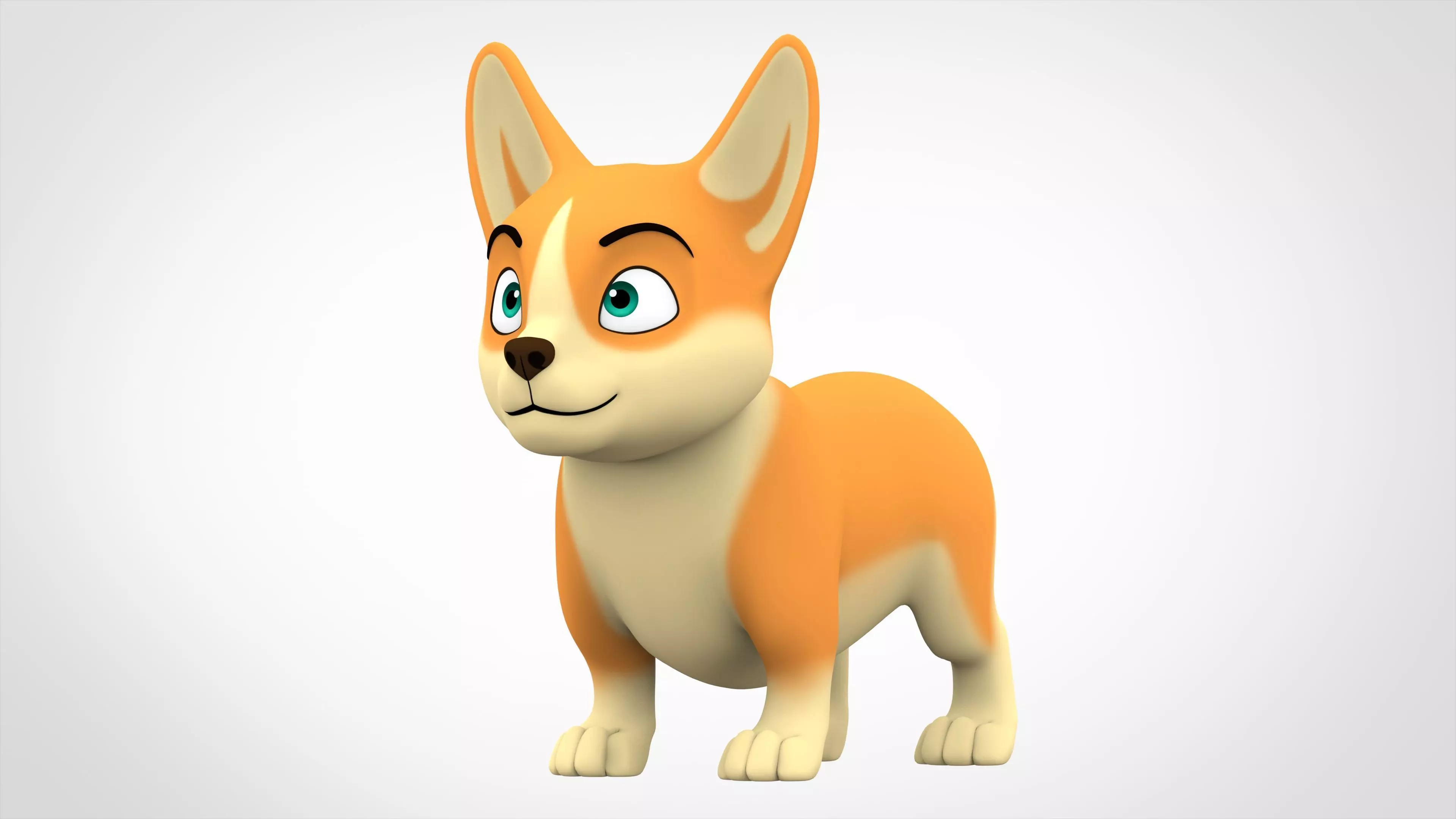 Corgi  Low-poly 3D model_0