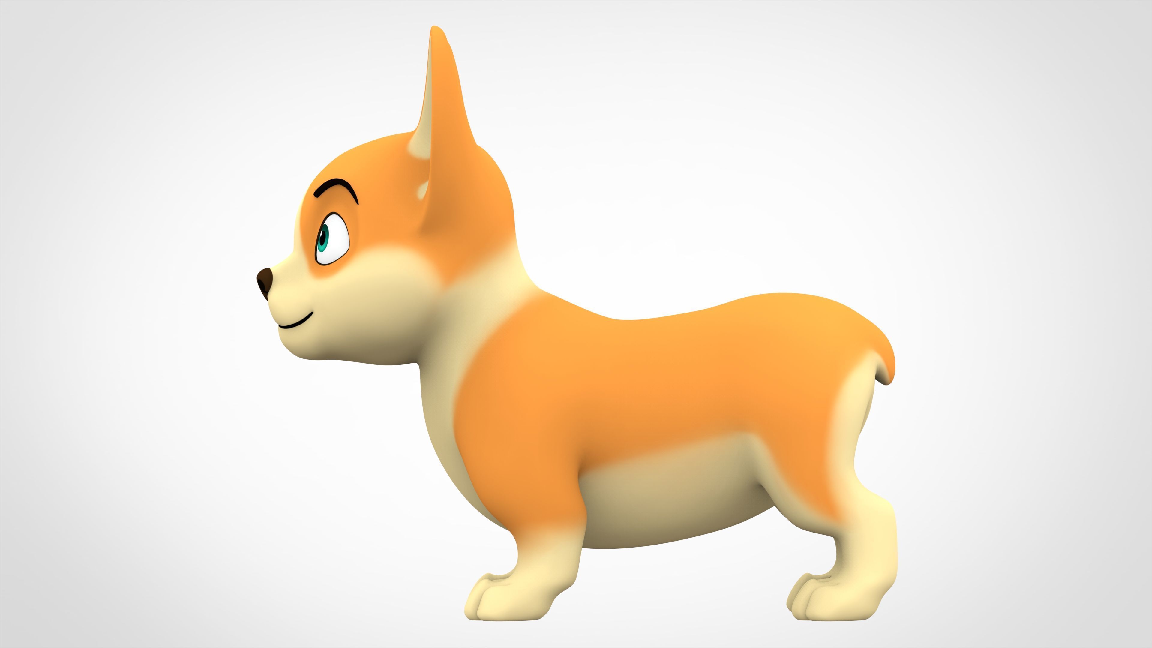 Corgi  Low-poly 3D model_2