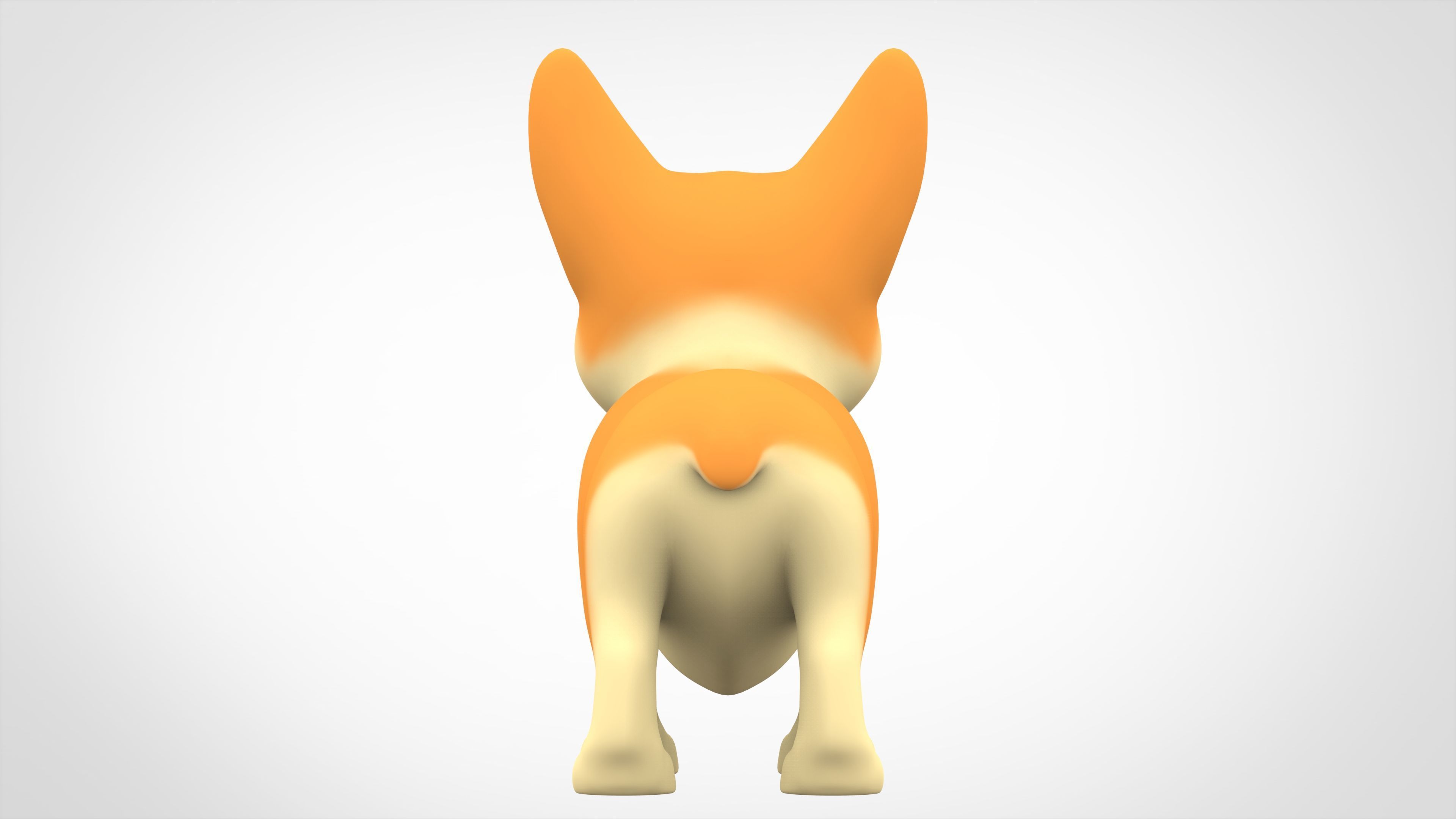 Corgi  Low-poly 3D model_3