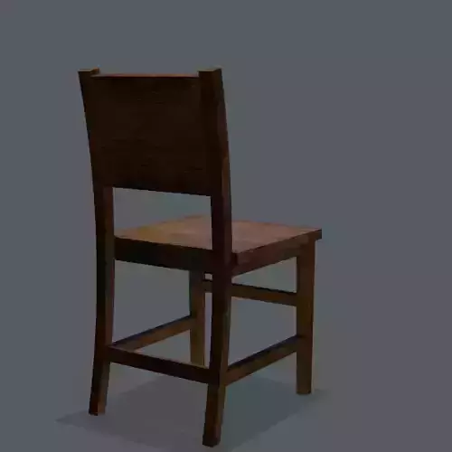 Chair wooden Low-poly 3D model