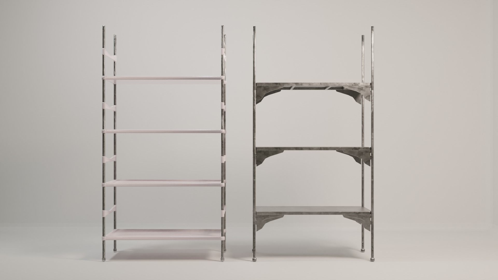 Modular Shelving unit Low-poly 3D model_6