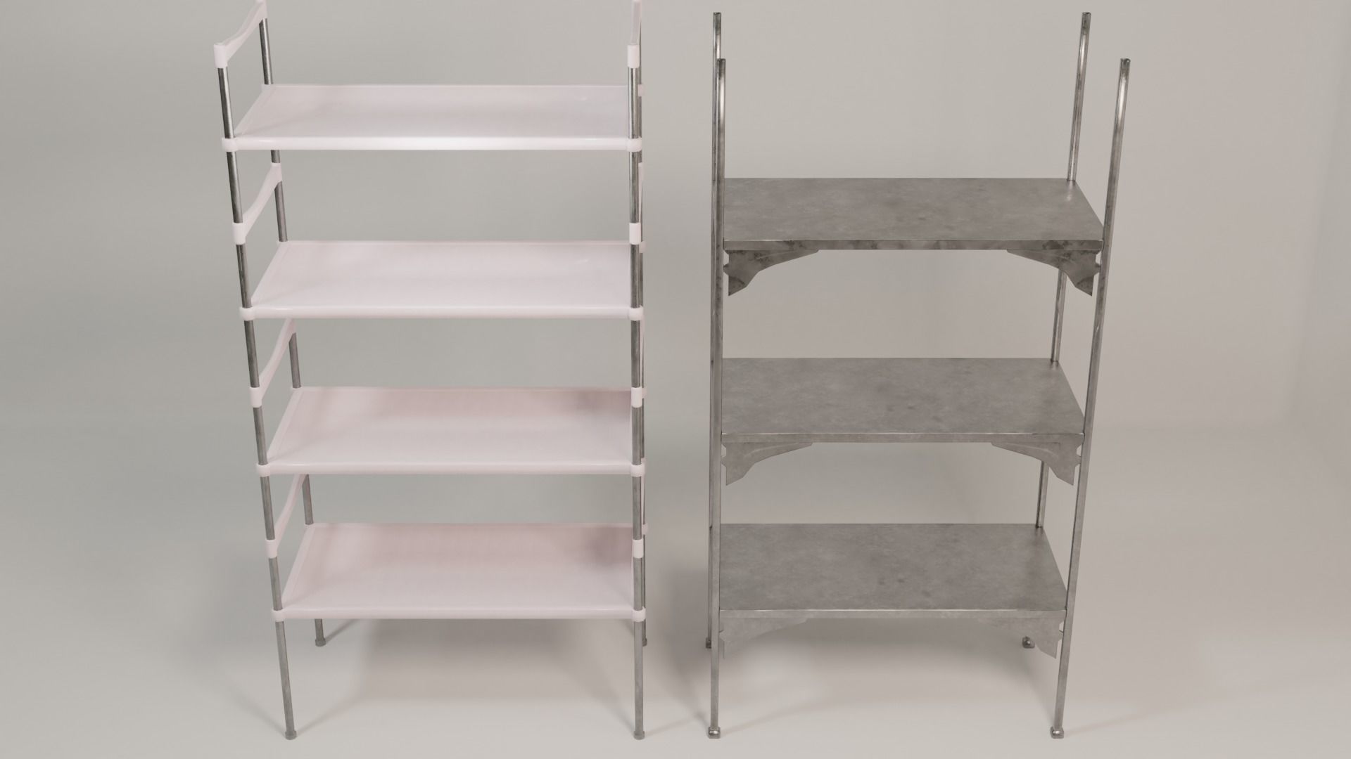 Modular Shelving unit Low-poly 3D model_1