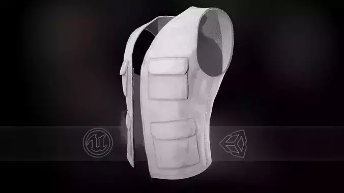 White Vest Low-poly 3D model