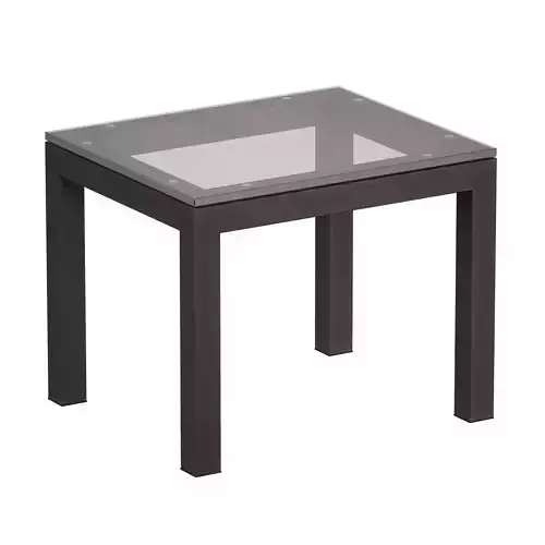 Parsons Clear Glass Top Dark Steel Base End Table