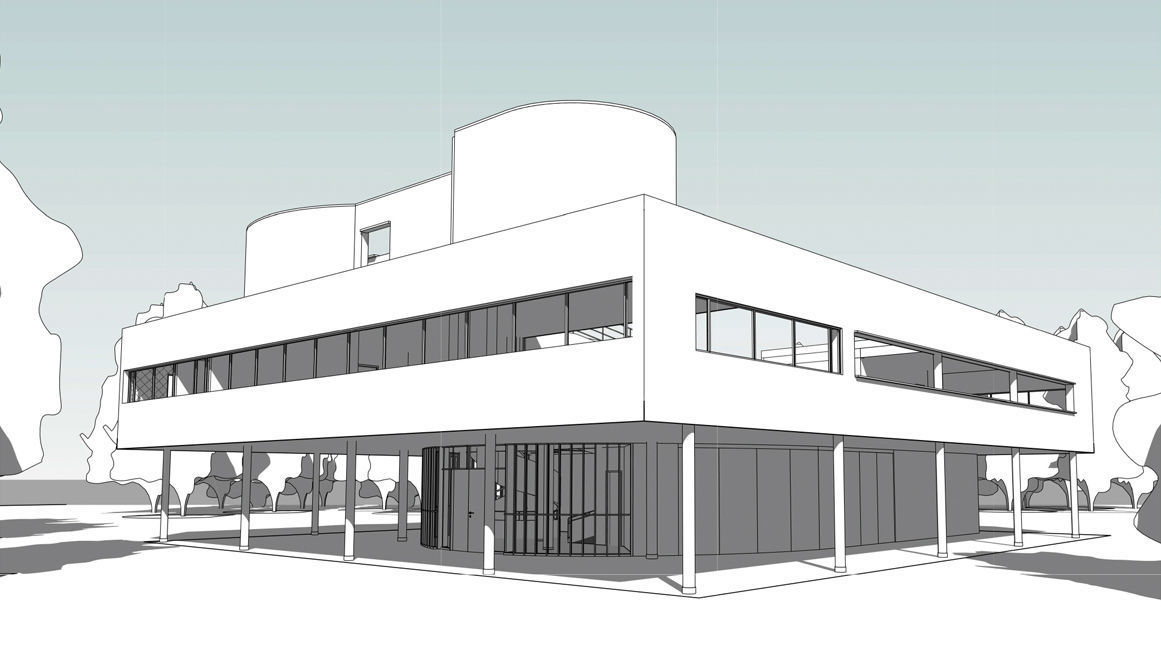Villa Savoye Le Corbusier Revit 3D model_1