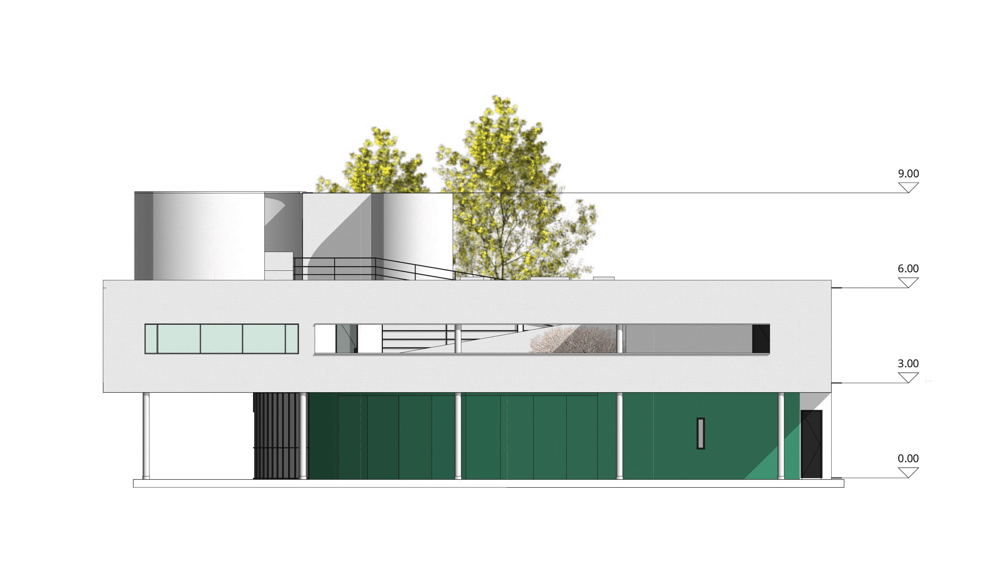 Villa Savoye Le Corbusier Revit 3D model_12