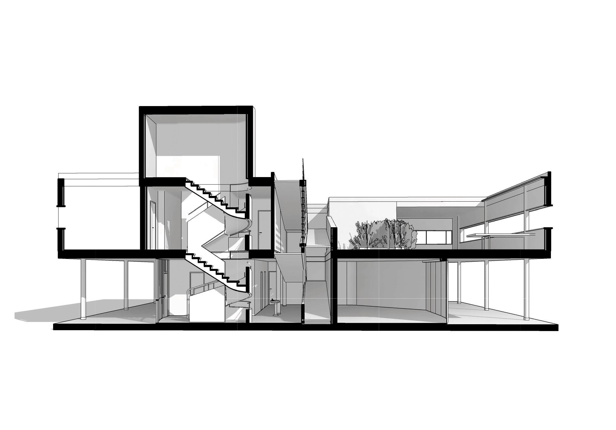 Villa Savoye Le Corbusier Revit 3D model_7