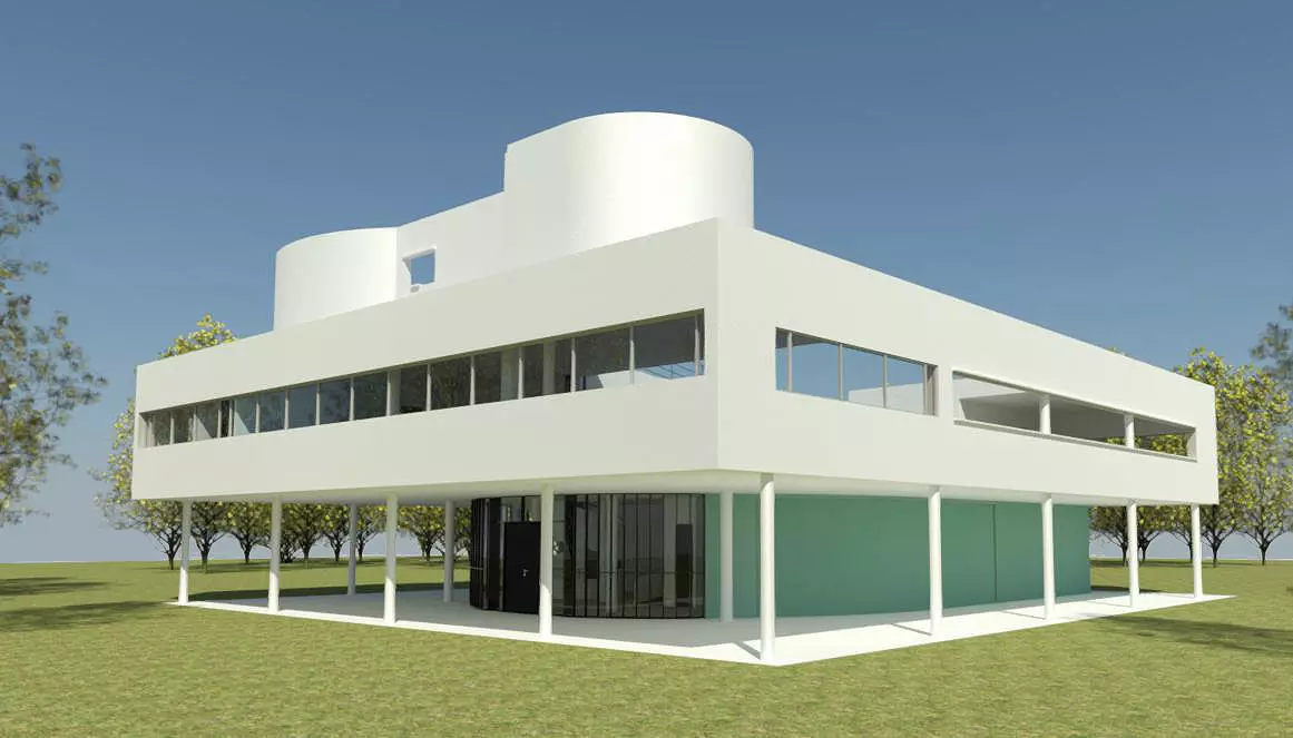 Villa Savoye Le Corbusier Revit 3D model_0