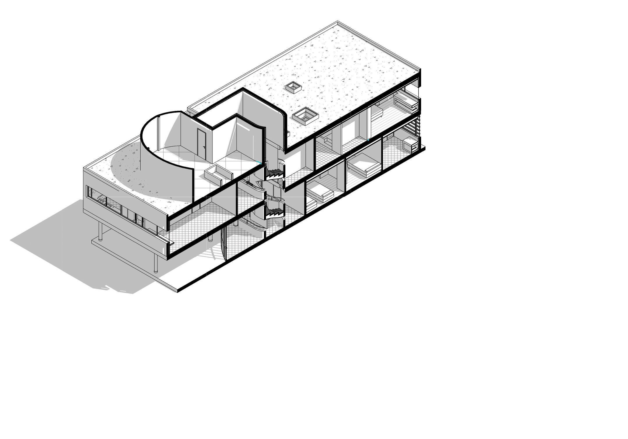 Villa Savoye Le Corbusier Revit 3D model_6