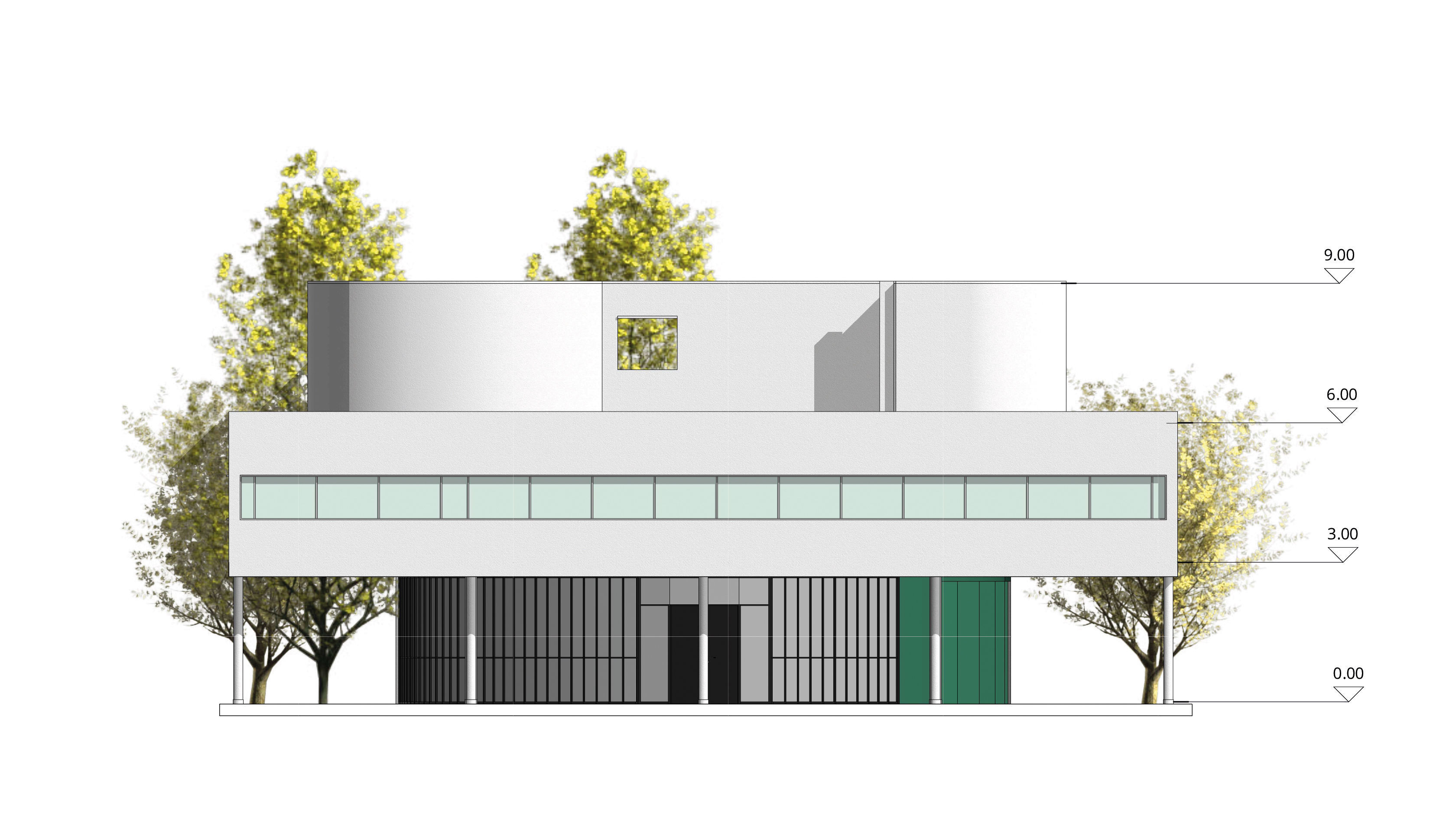 Villa Savoye Le Corbusier Revit 3D model_9