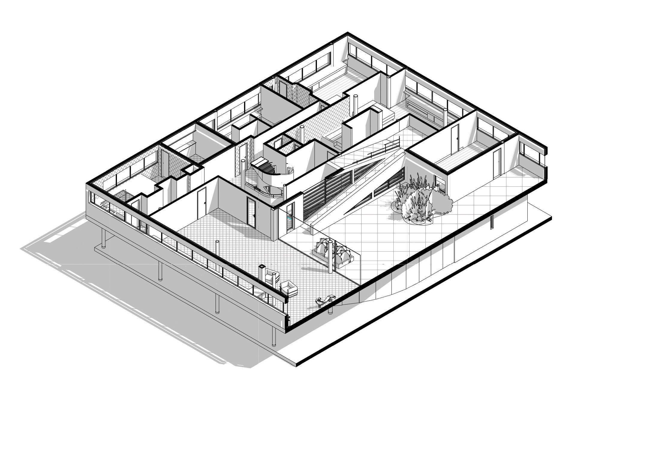 Villa Savoye Le Corbusier Revit 3D model_5