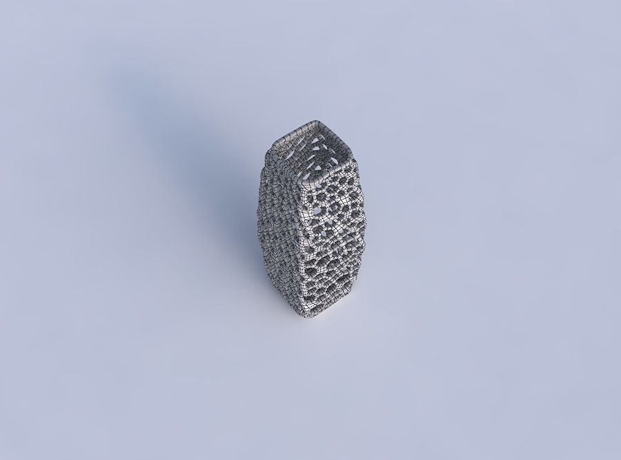 Vase rectangle with dense organic lattice 3D print model_6