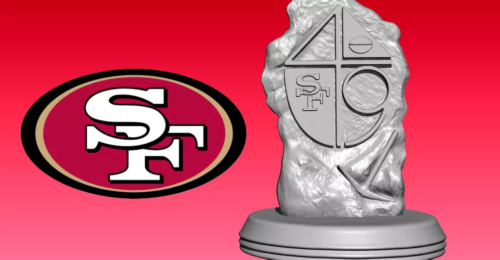 Statue The San Francisco 49ers - NFC - Wood model CNC 3D print model_1