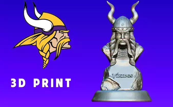 Logo Minnesota Vikings - NFC - Wood model - CNC 3D print model