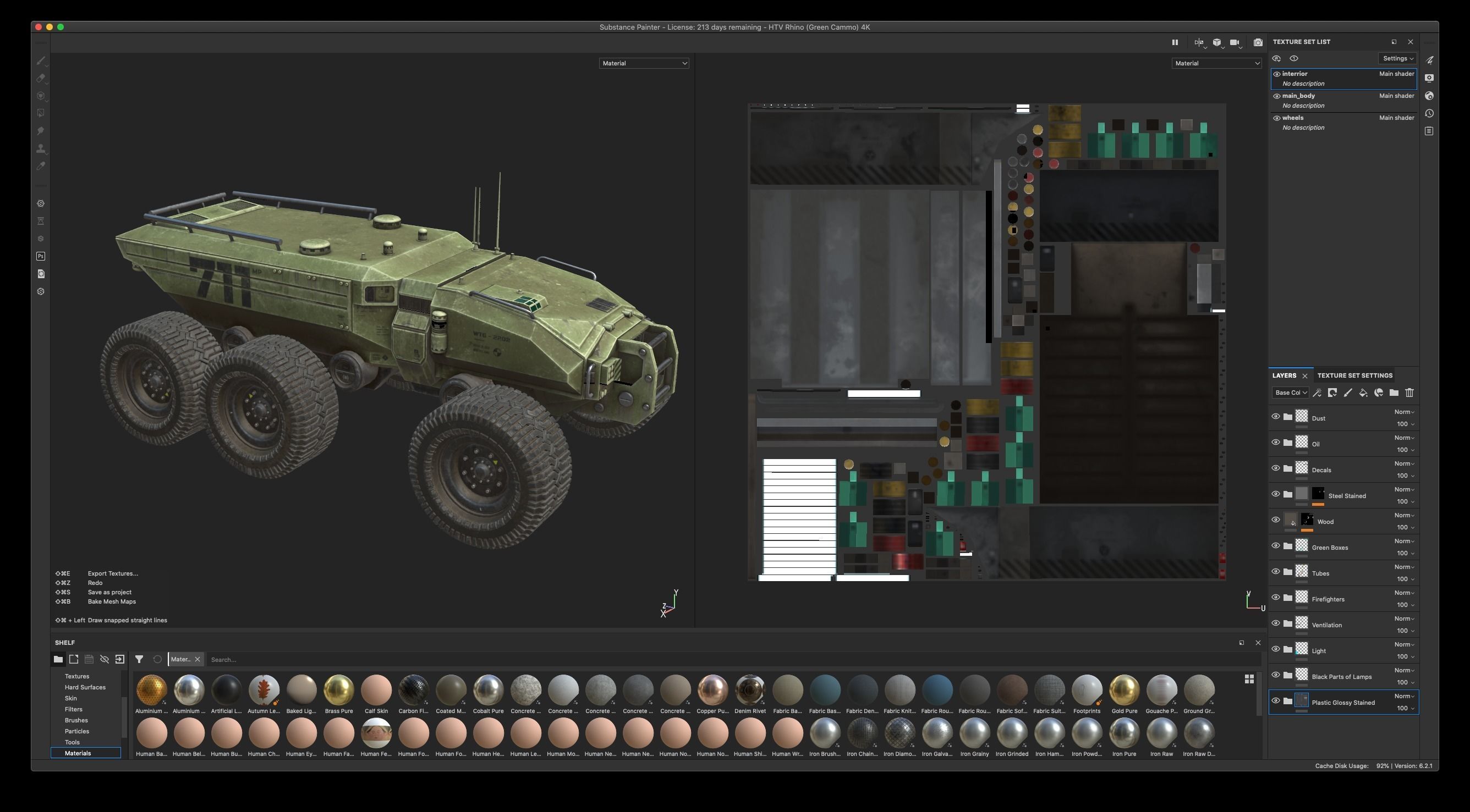 Technical Vehicle transporter Green Source Files 8K Textures  Low-poly 3D model_9