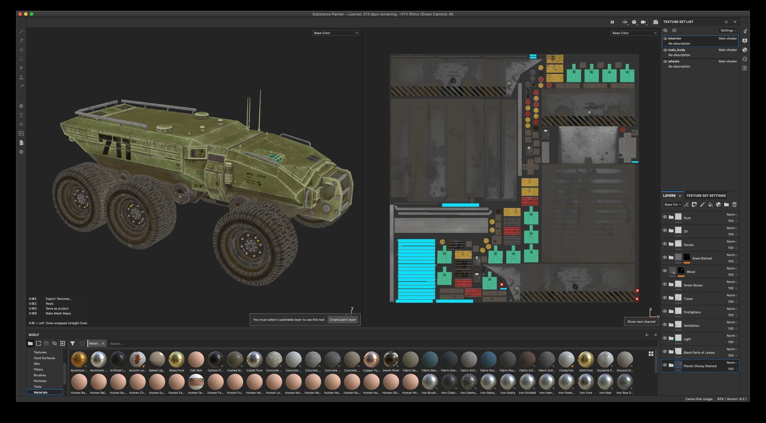 Technical Vehicle transporter Green Source Files 8K Textures  Low-poly 3D model_10