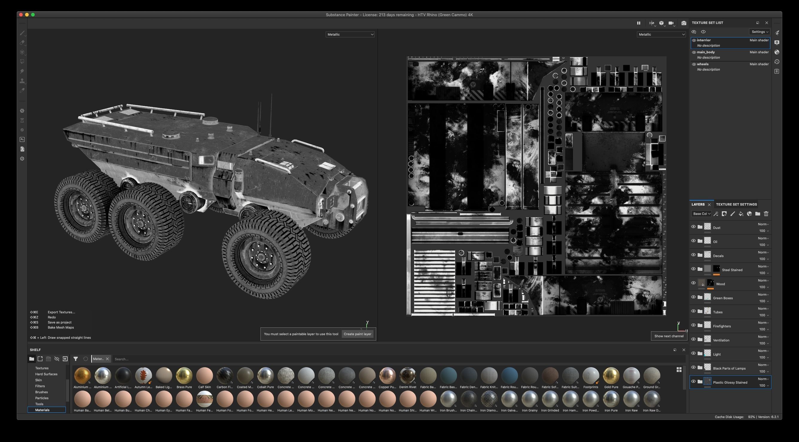 Technical Vehicle transporter Green Source Files 8K Textures  Low-poly 3D model_11