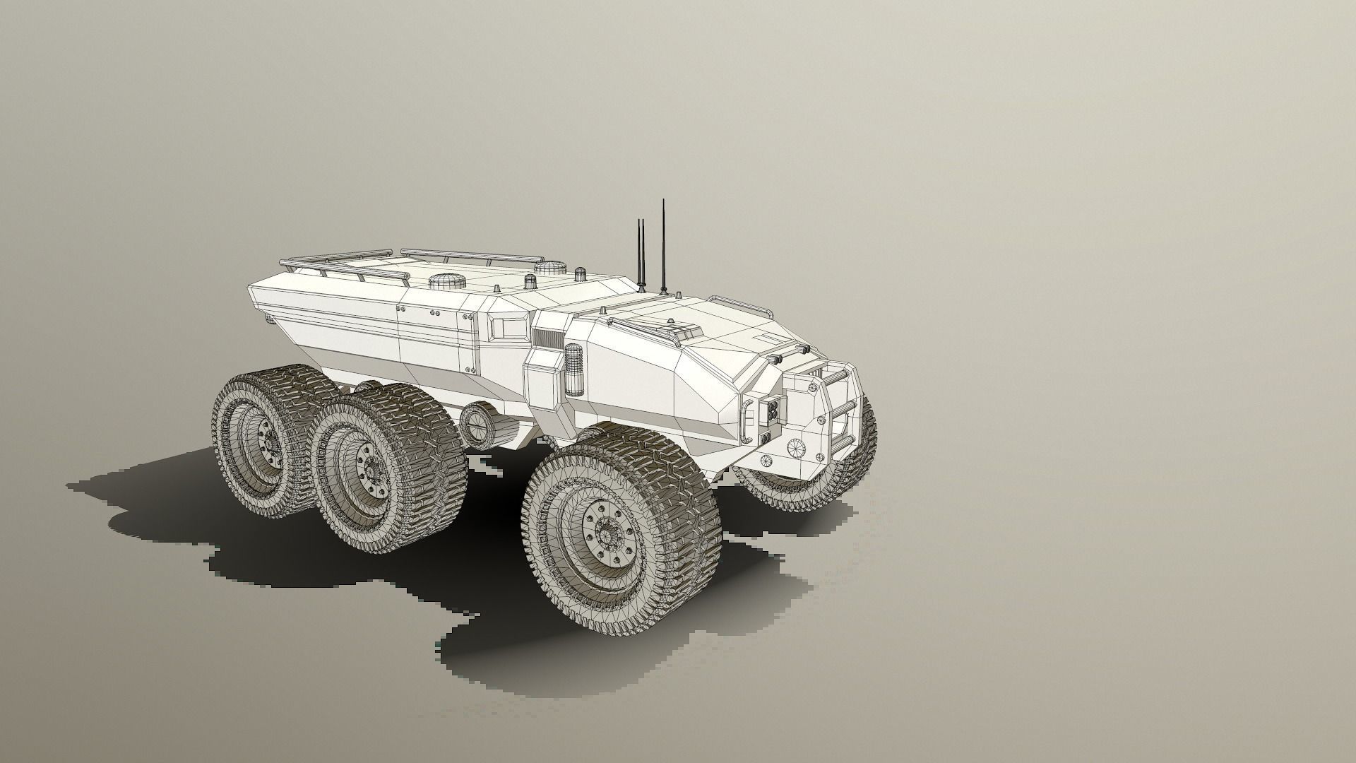 Technical Vehicle transporter Green Source Files 8K Textures  Low-poly 3D model_22