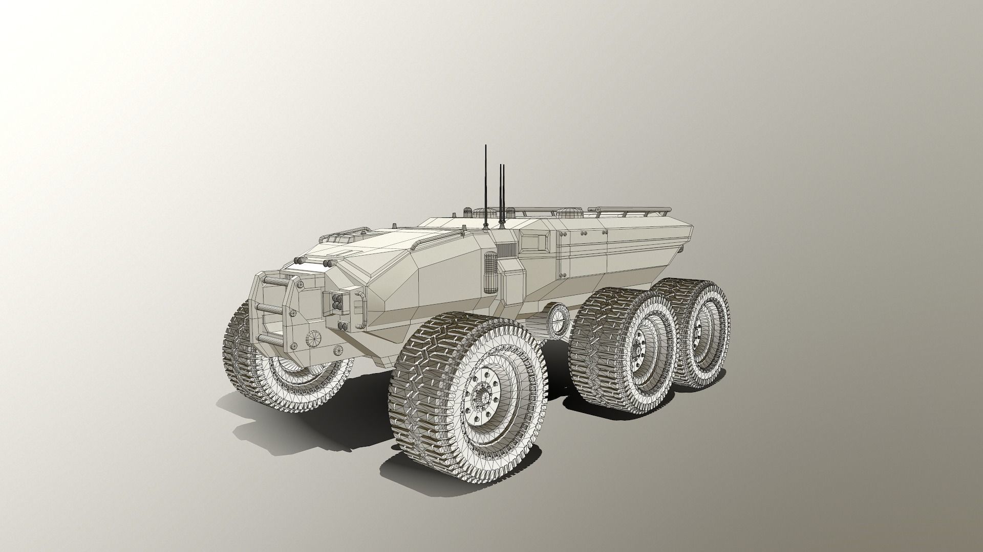 Technical Vehicle transporter Green Source Files 8K Textures  Low-poly 3D model_20