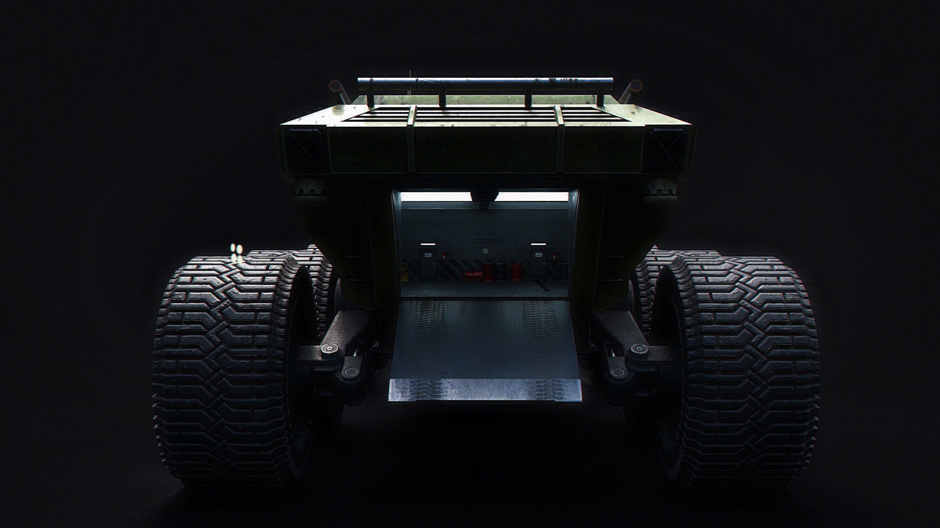 Technical Vehicle transporter Green Source Files 8K Textures  Low-poly 3D model_1