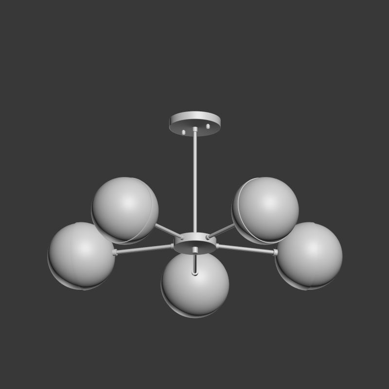 Suspension light Copper Light Chandelier 5 3D model_3